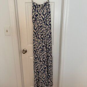 Blue floral maxi dress, Open Edit Size small